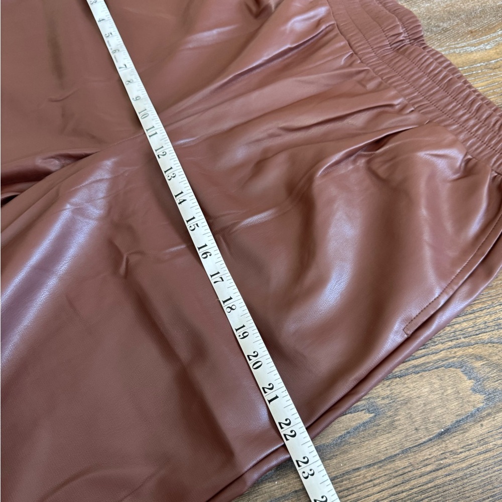 NWOT PU Leather Pants Brown Women's Size Large SUPER SOFT! - Picture 16 of 16